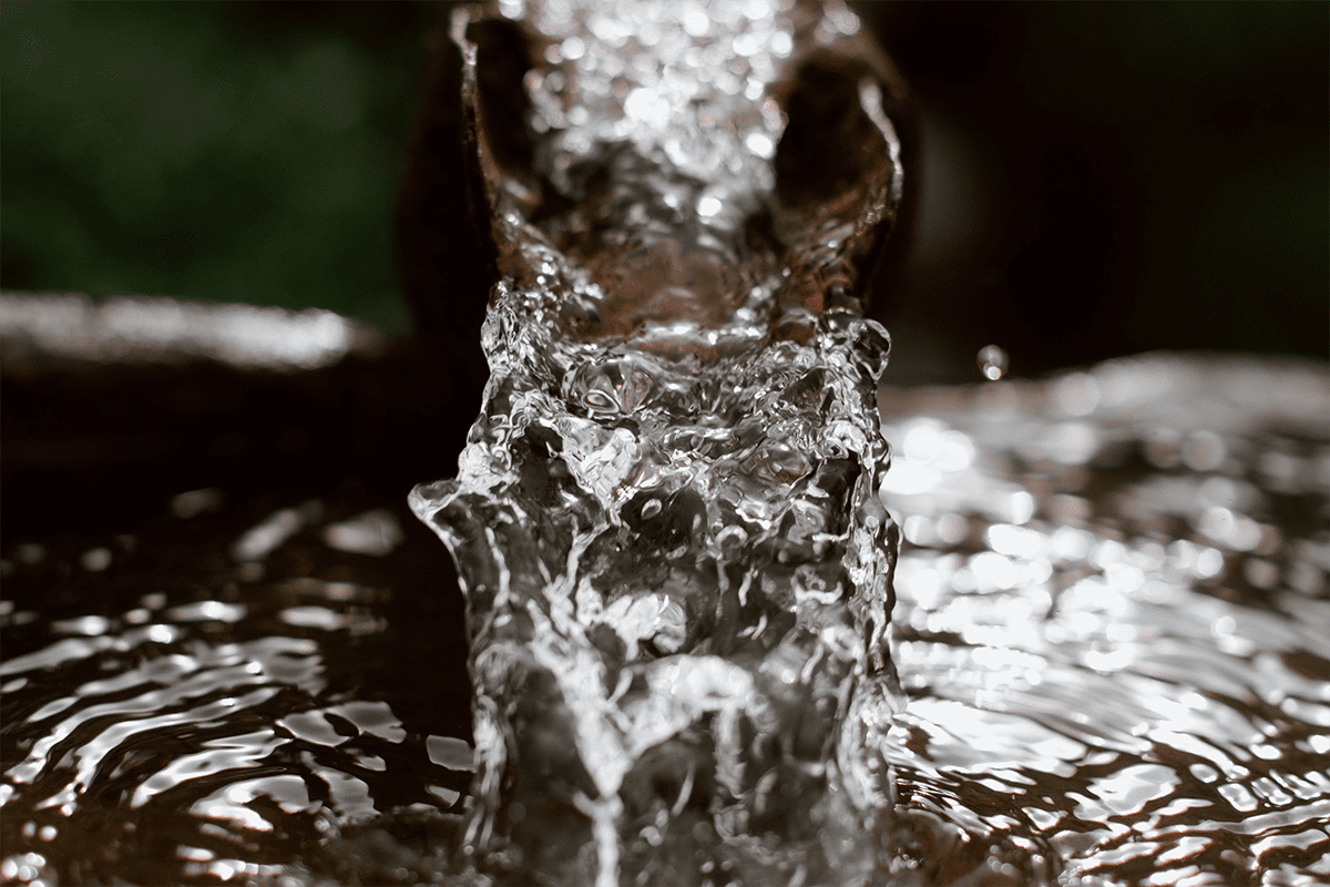 Close up shot of water splashing