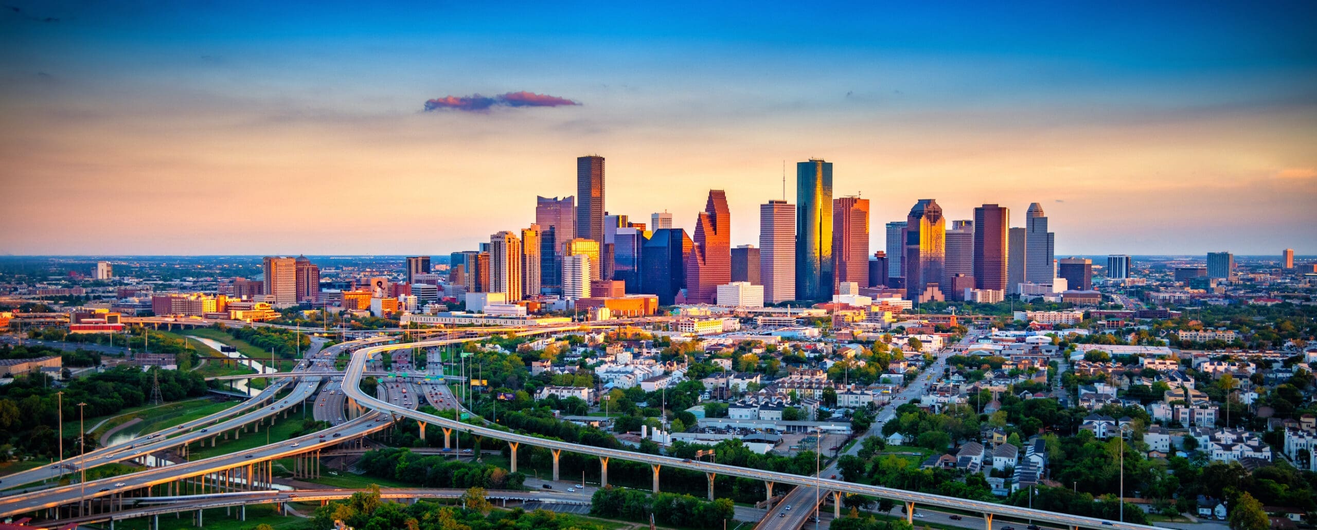 Houston, Texas with the skyline beyond